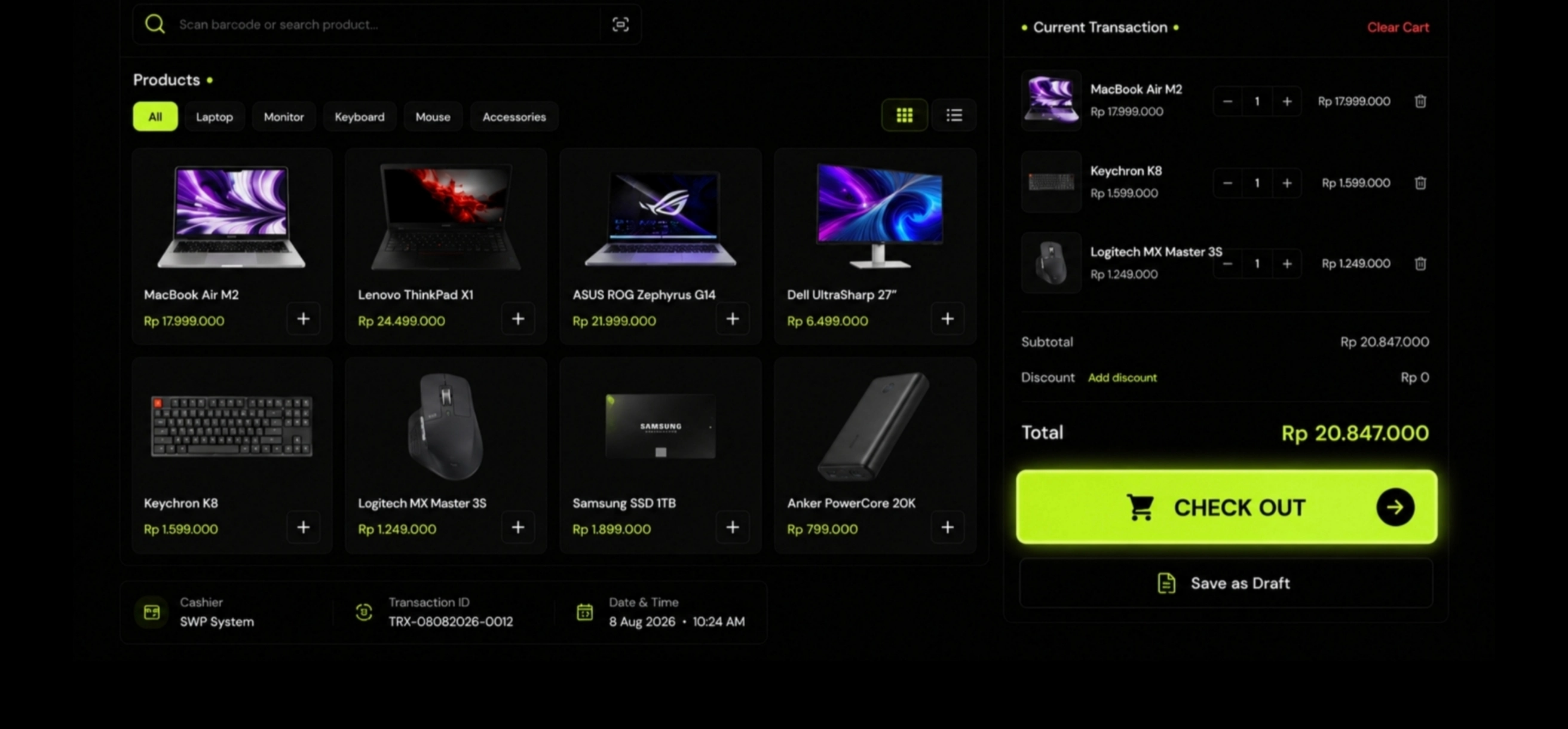 SWP POS System interface